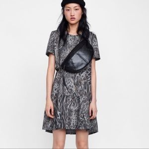 Zara - Leopard print drop waist dress